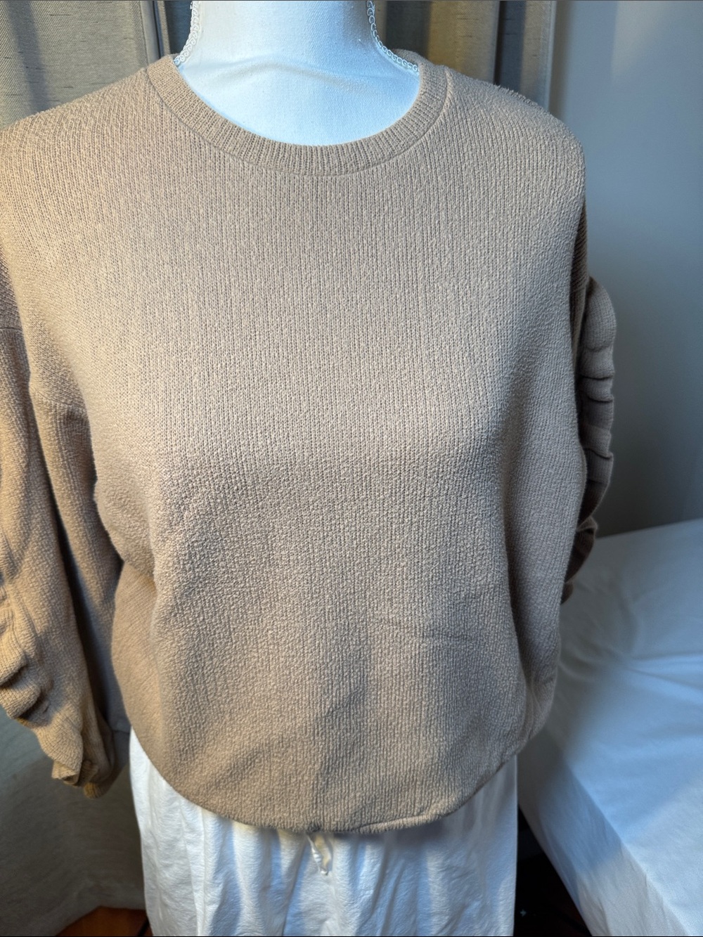 a new day Neutral Beige Crewneck Sweater